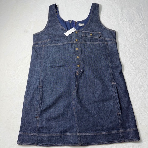 Anthropologie Dresses & Skirts - Anthropologie Pilcro Denim Snap-Front Mini Dress‎ Size XL NWT Dark Indigo Blue